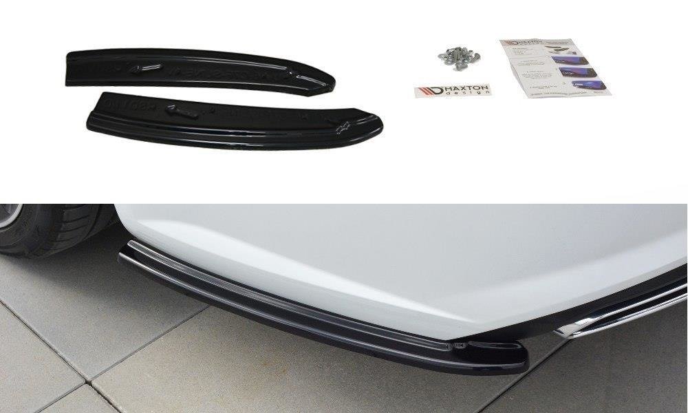 Maxton Design Heck Ansatz Flaps Diffusor für Audi A6 C7 Avant S-line/ S6 C7 Facelift schwarz Hochglanz