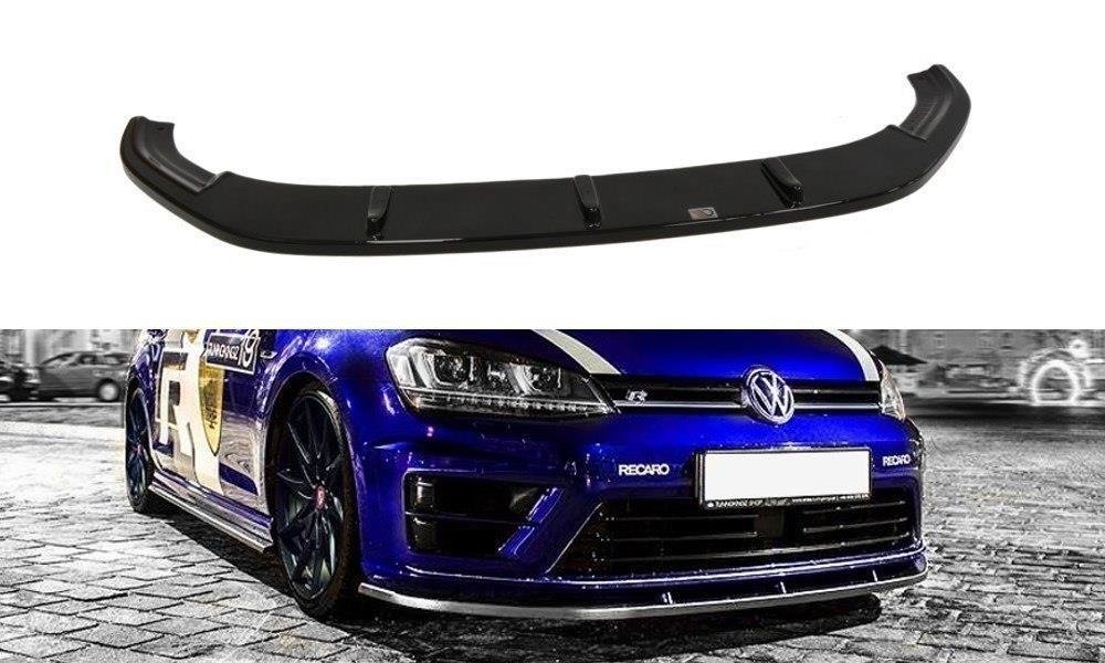 Maxton Design Front Ansatz V.1 für VW Golf 7 R / R-Line  schwarz Hochglanz