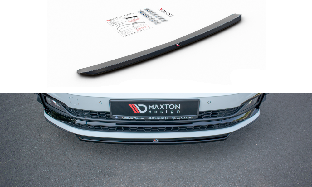 Maxton Design Front Ansatz V.4 für VW Polo GTI Mk6 schwarz Hochglanz