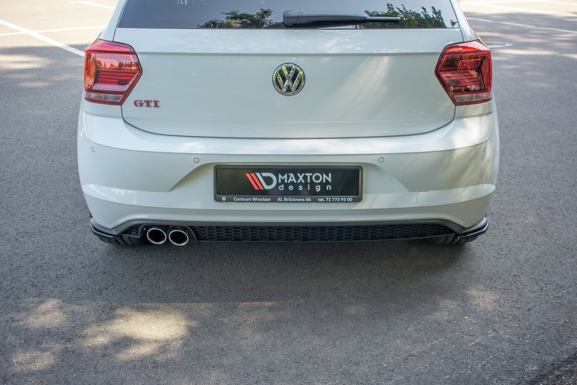 Maxton Design Heck Ansatz Flaps Diffusor für VW POLO MK6 GTI schwarz Hochglanz