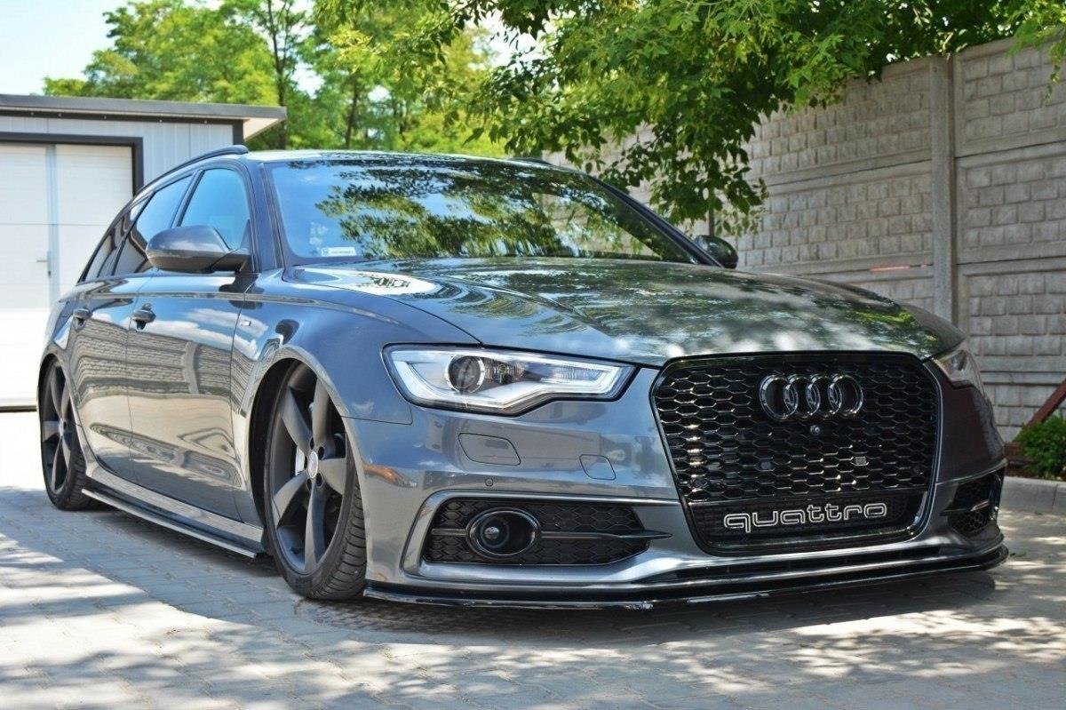 Maxton Design Front Ansatz V.1 für Audi S6 / A6 S-Line C7 schwarz Hochglanz