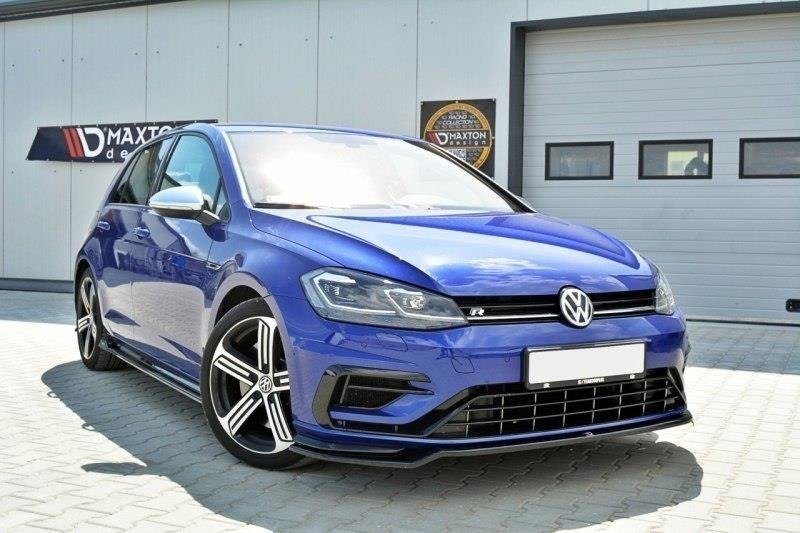 Maxton Design Front Ansatz V.3 für VW Golf 7 R / R-Line Facelift schwarz Hochglanz