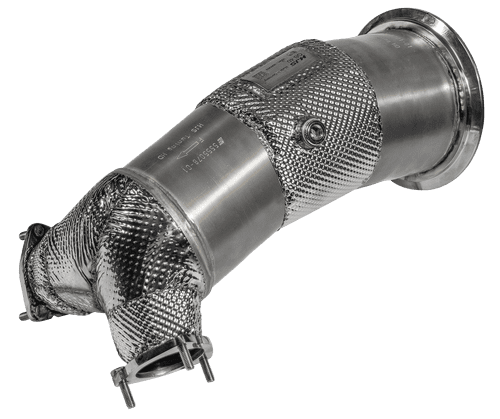 HJS Ø 143/2x60mm Vorderrohr / Downpipe mit Kat (SQ5)