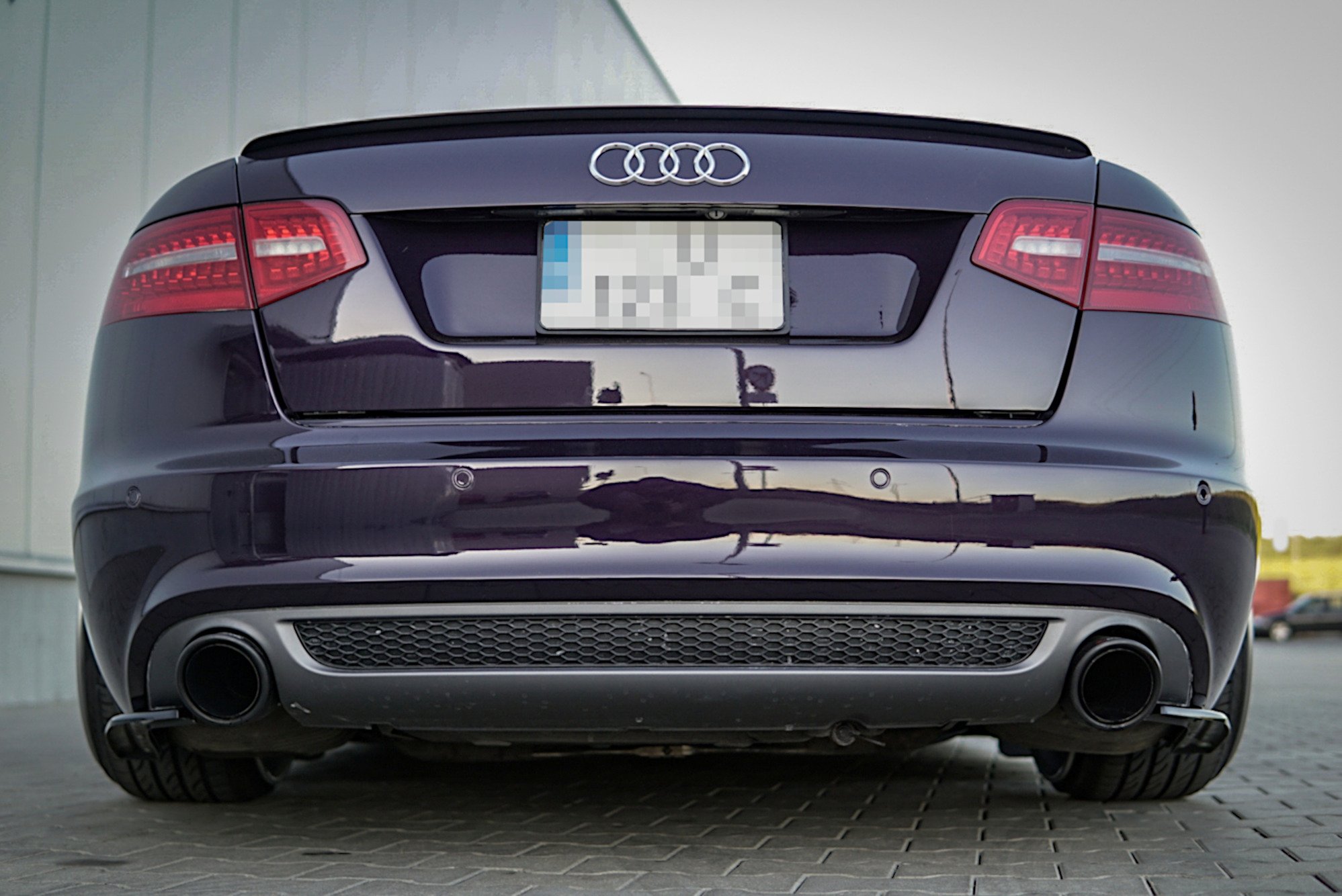 Maxton Design Heck Ansatz Flaps Diffusor für Audi A6 S-Line C6 / C6 FL Limousine / Avant schwarz Hochglanz