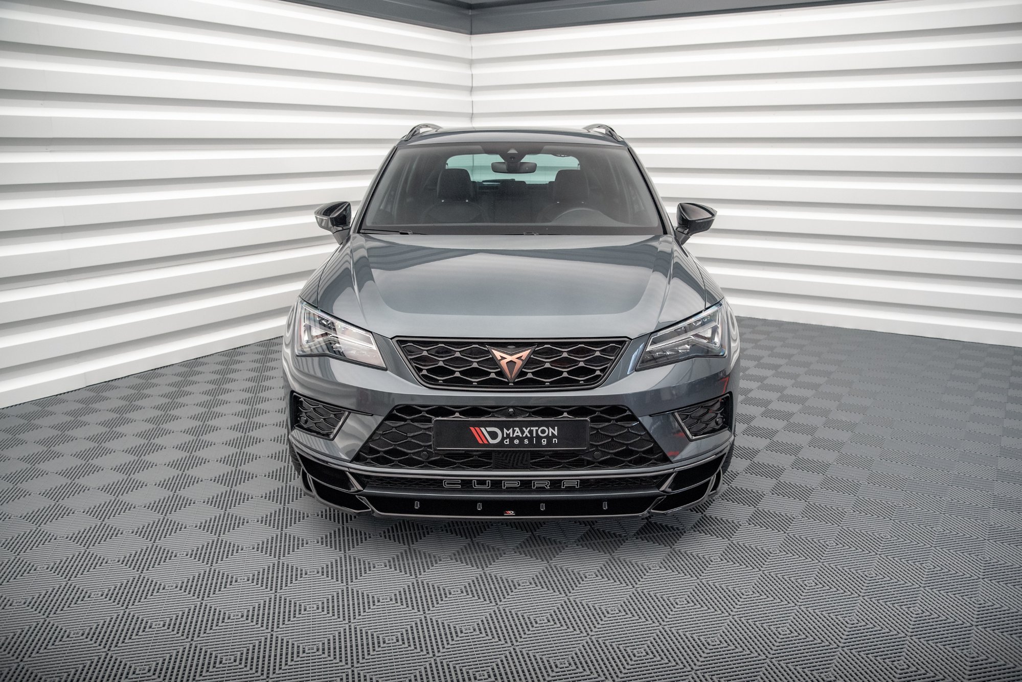 Maxton Design Front Ansatz V.2 für Cupra Ateca schwarz Hochglanz