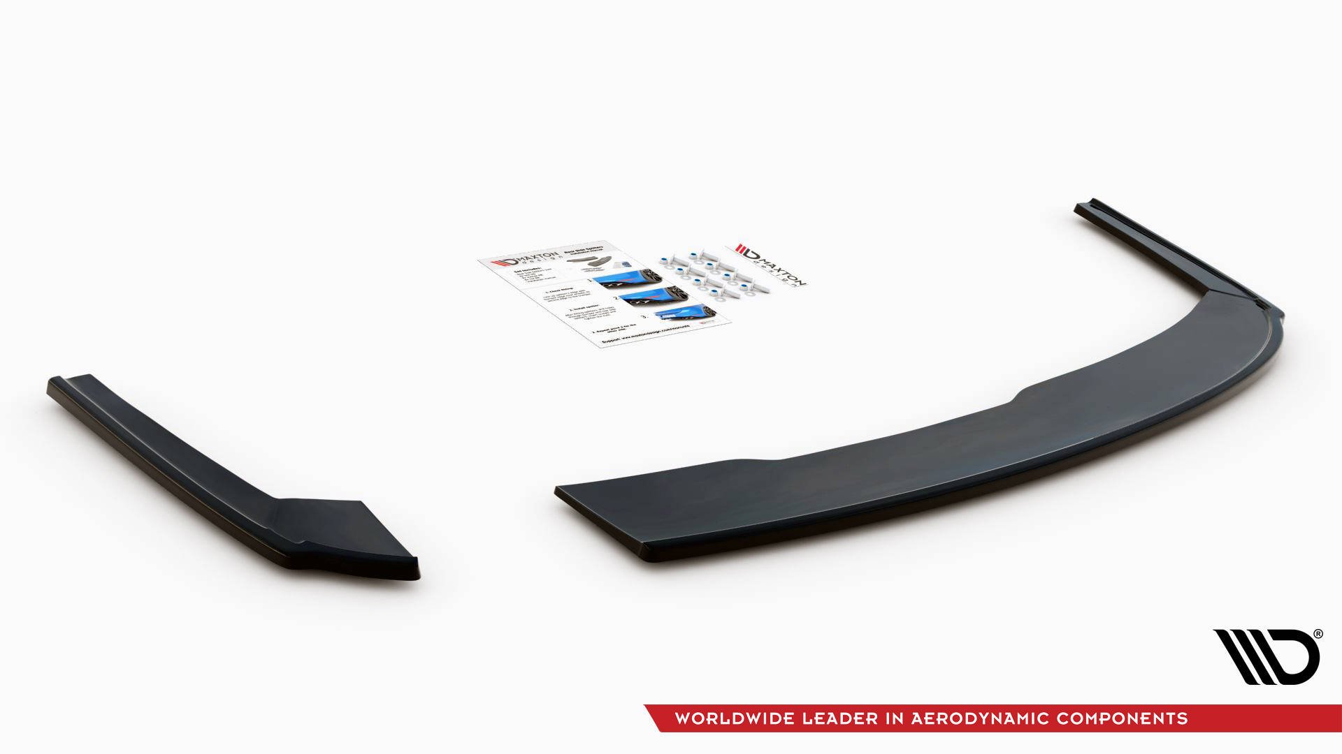 Maxton Design Heck Ansatz Flaps Diffusor V.2 für Audi A4 S-Line B9 schwarz Hochglanz