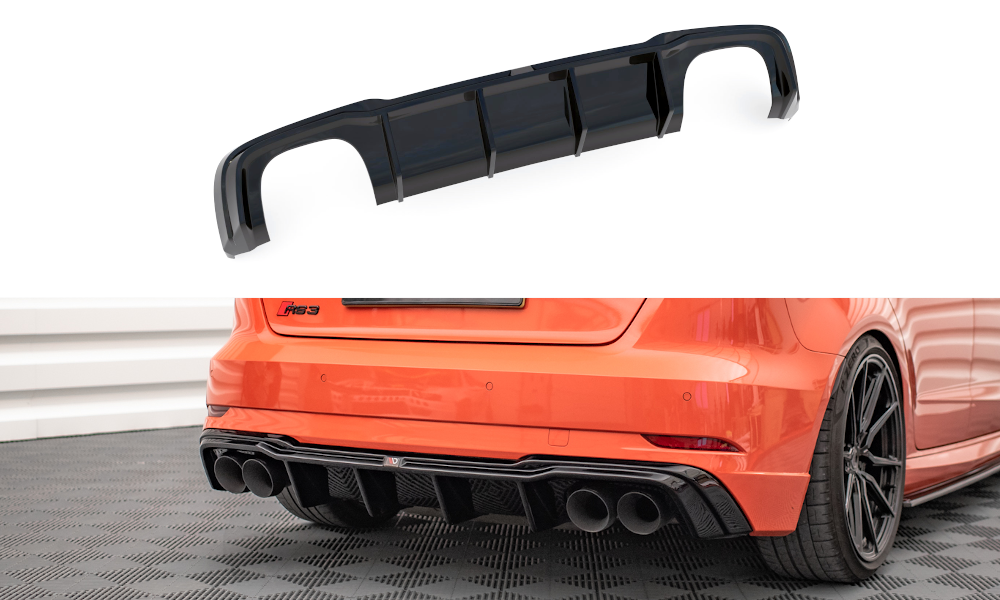 Maxton Design Heck Ansatz Diffusor V.2 für Audi RS3 8V Facelift schwarz