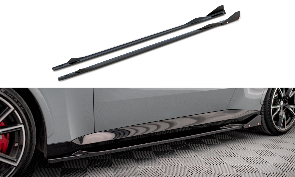 Maxton Design Seitenschweller Ansatz für V.2 für + Flaps BMW 2 Coupe M-Paket / M240i G42