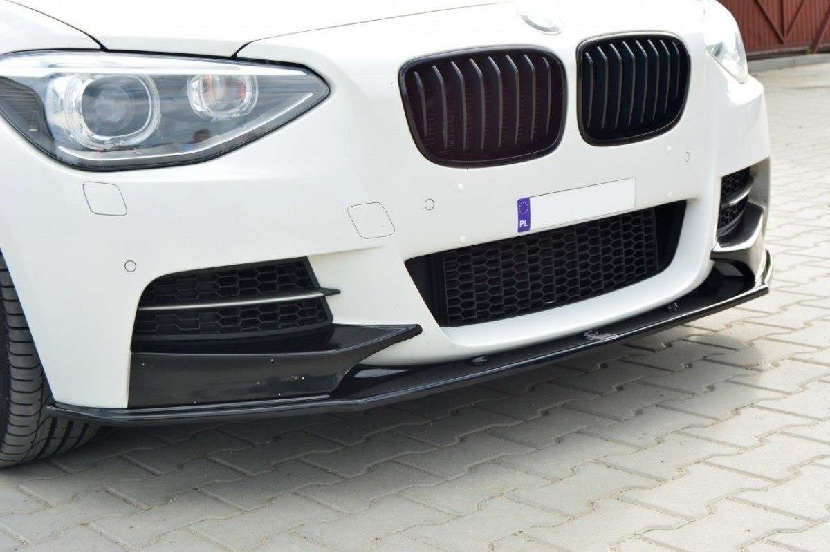 Maxton Design Front Ansatz für BMW 1er F20/F21 M-Power (vor Facelift) schwarz Hochglanz