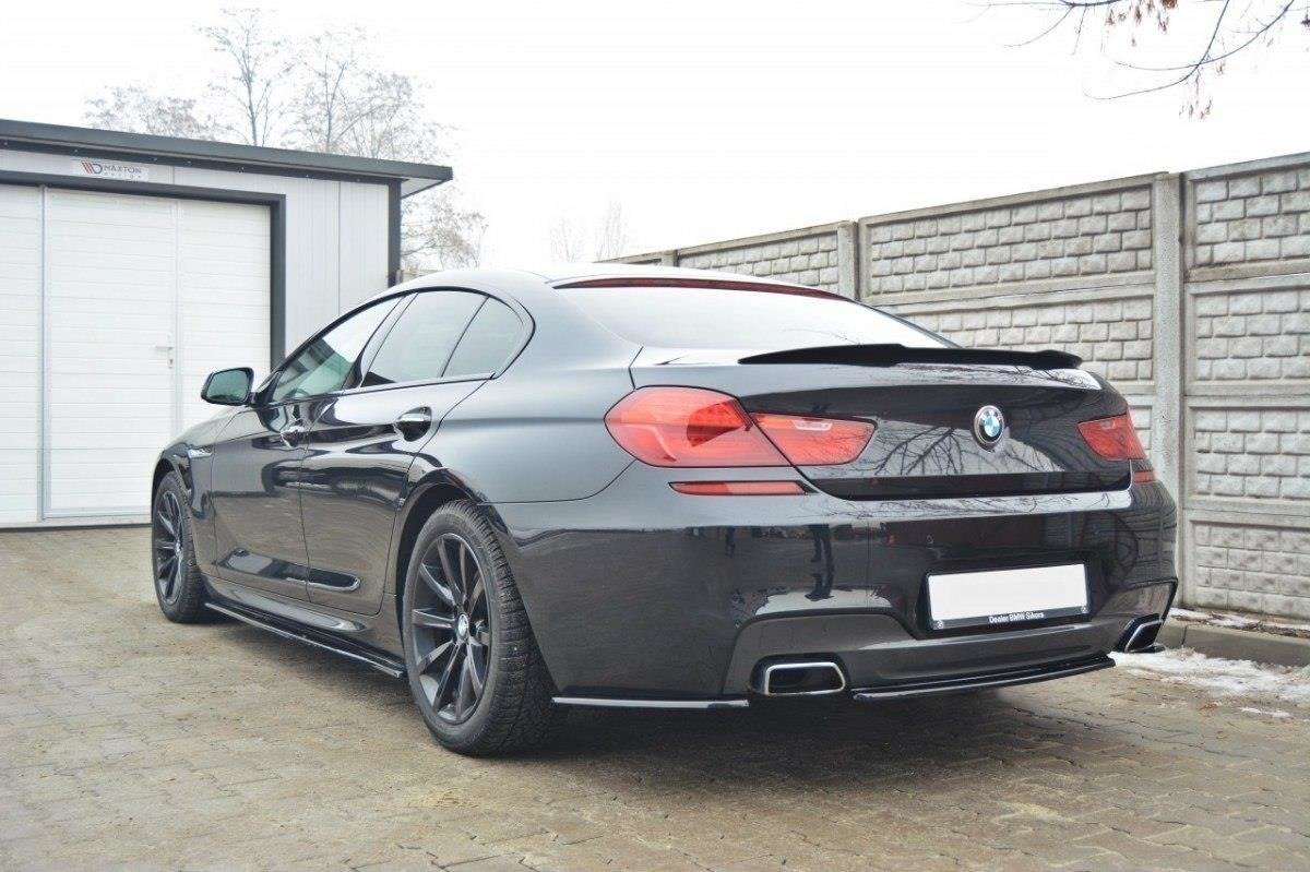Maxton Design Mittlerer Diffusor Heck Ansatz für BMW 6er Gran Coupé M Paket  schwarz Hochglanz