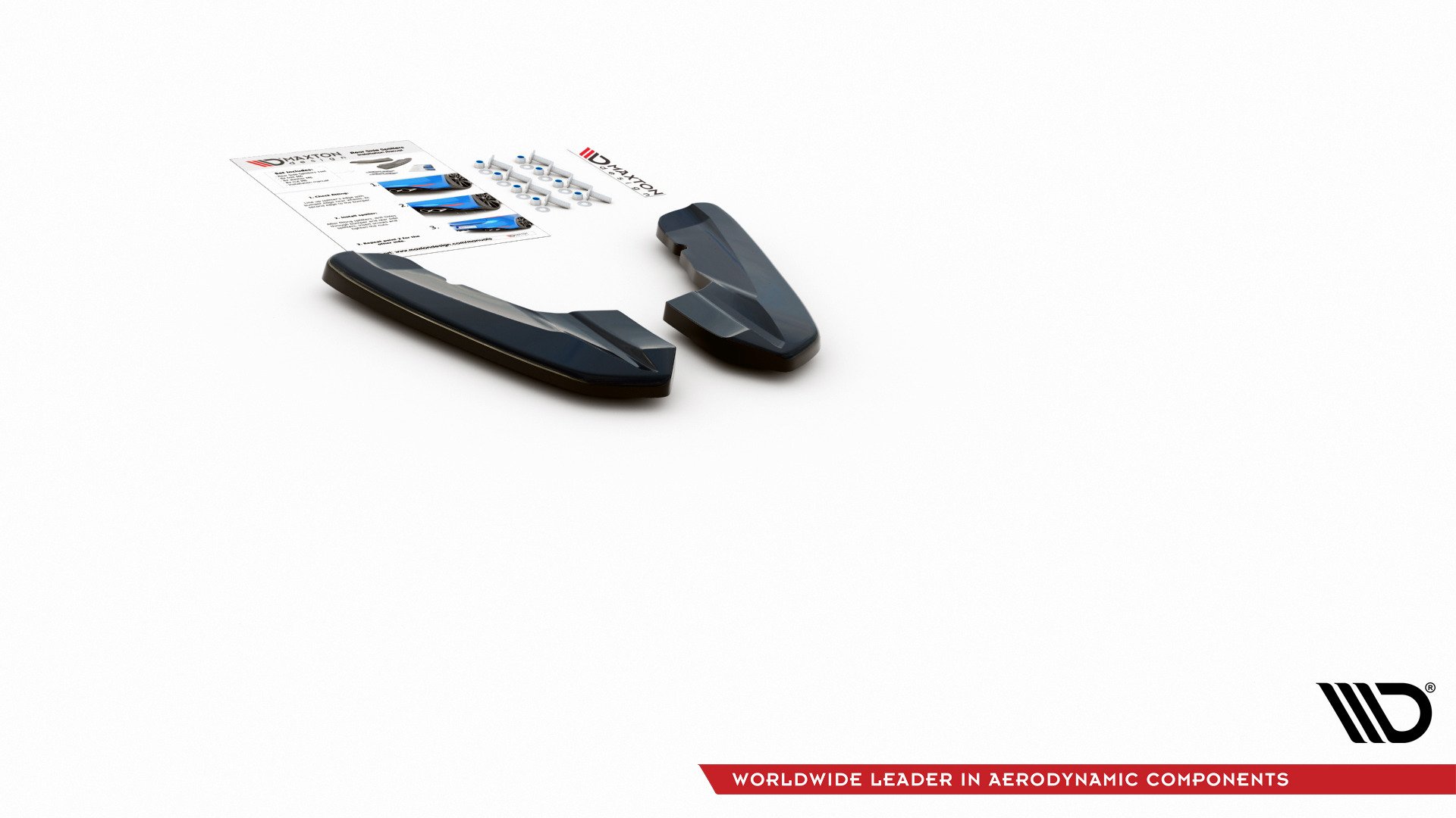 Maxton Design Heck Ansatz Flaps Diffusor V.2 für Audi RS3 8V Sportback schwarz Hochglanz
