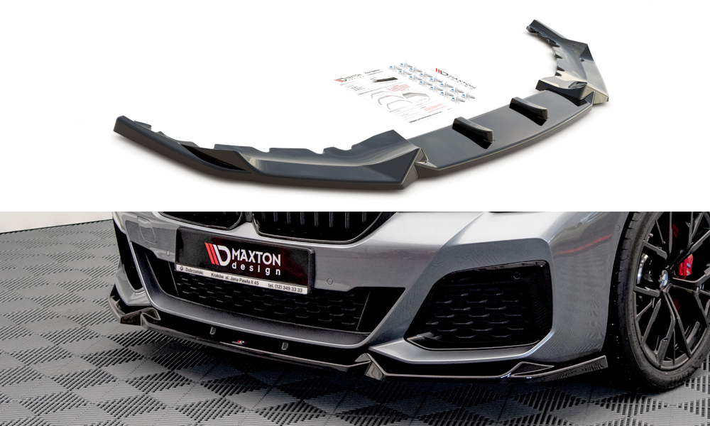 Maxton Design Front Ansatz V.1 für BMW 5er G30 Facelift M-Paket schwarz Hochglanz