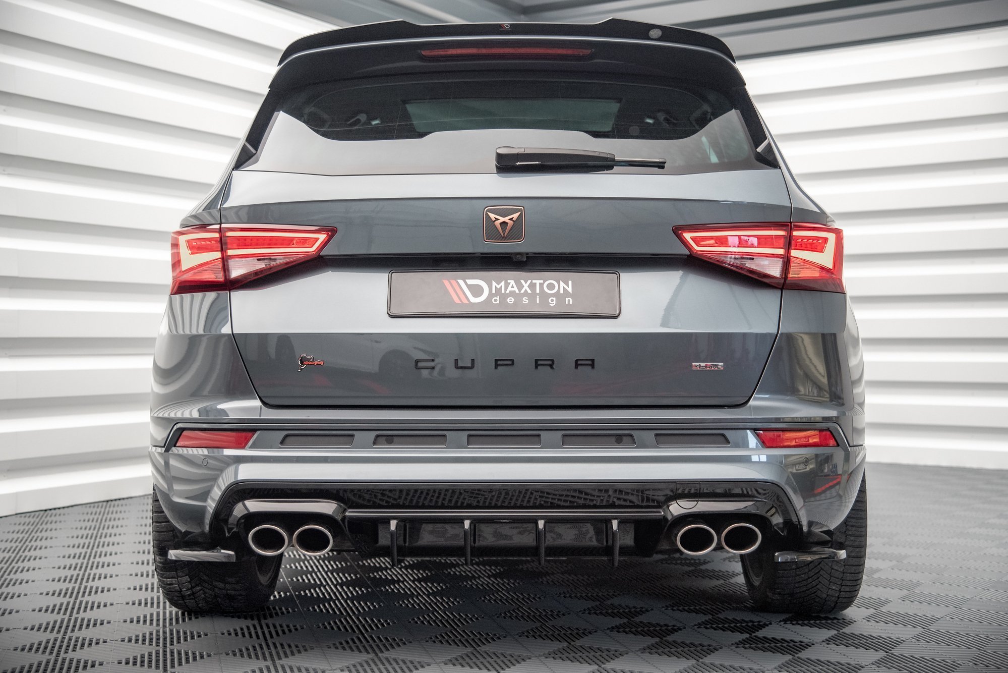 Maxton Design Diffusor Heck Ansatz für Cupra Ateca schwarz Hochglanz