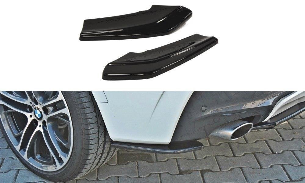 Maxton Design Heck Ansatz Flaps Diffusor für BMW X4 M Paket schwarz Hochglanz
