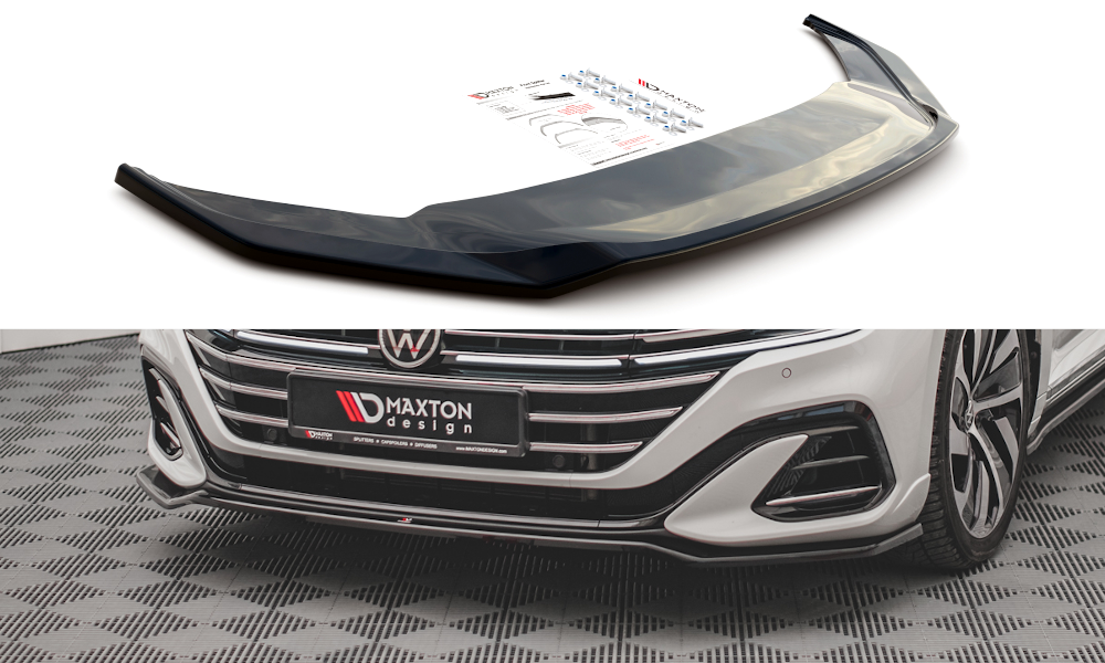 Maxton Design Front Ansatz V.3 für Volkswagen Arteon R-Line Facelift schwarz Hochglanz