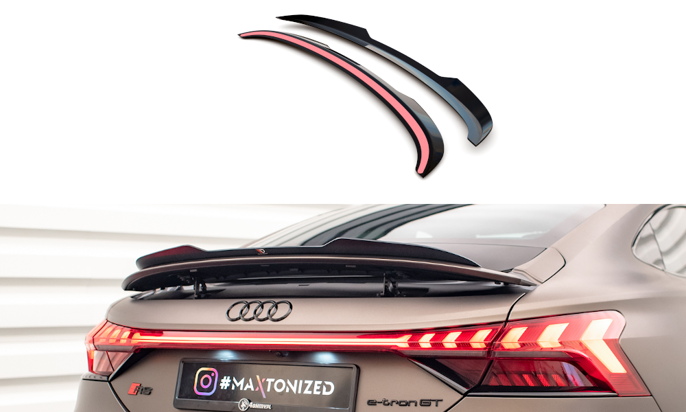 Maxton Design Spoiler CAP für Audi e-Tron GT / RS GT RS Mk1 schwarz Hochglanz
