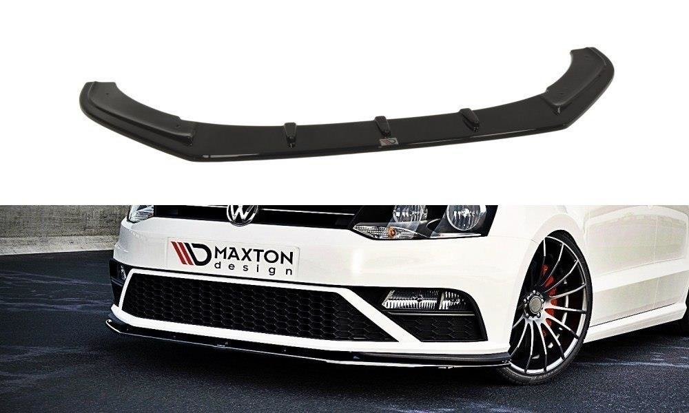 Maxton Design Front Ansatz für v.1 VW POLO MK5 GTI FACELIFT schwarz Hochglanz