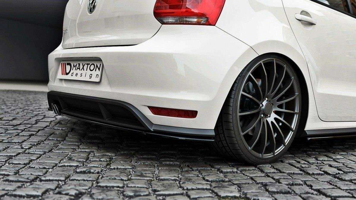 Maxton Design Diffusor Heck Ansatz für POLO MK5 GTI Facelift schwarz Hochglanz