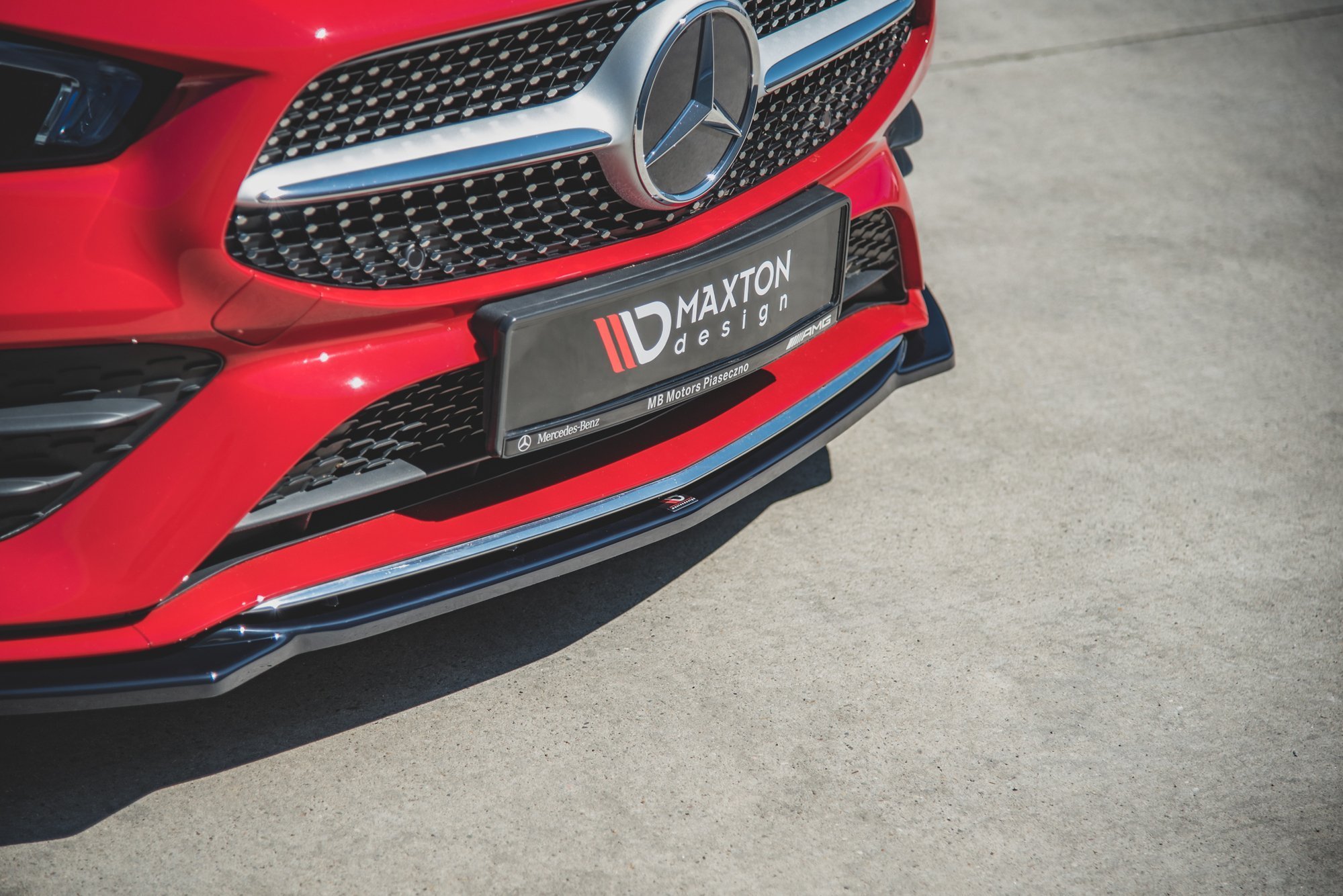 Maxton Design Front Ansatz V.1 für Mercedes-Benz CLA A35 AMG / AMG-Line C118 schwarz Hochglanz