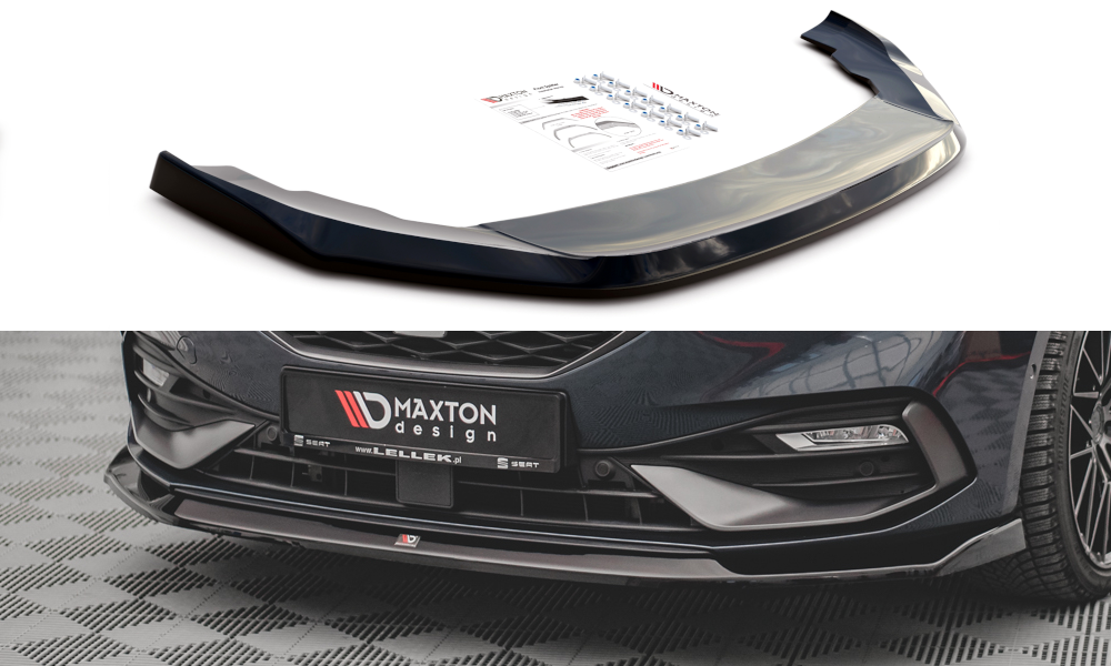 Maxton Design Front Ansatz V.3 für Seat Leon FR Mk4 schwarz Hochglanz