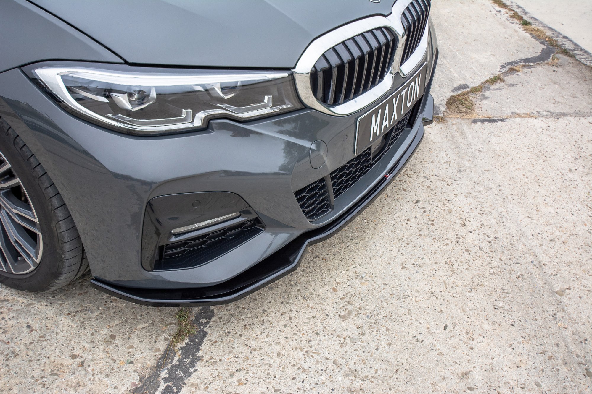 Maxton Design Front Ansatz V.2 für BMW 3er G20 M Paket schwarz Hochglanz