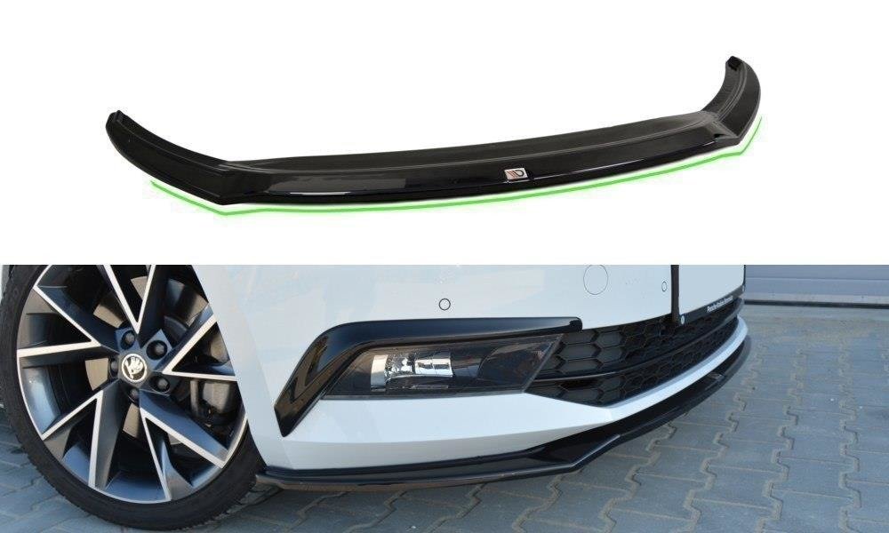 Maxton Design Front Ansatz V.2 für Skoda Superb Mk3 schwarz Hochglanz