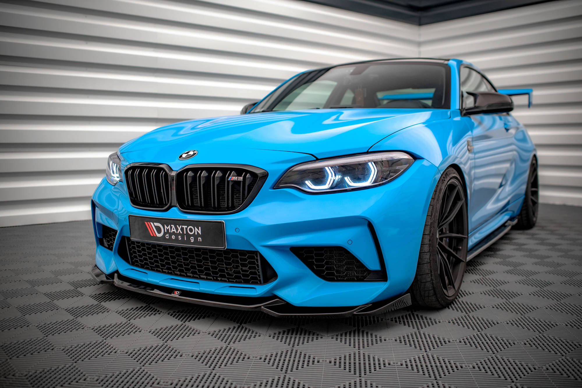 Maxton Design Front Ansatz V.1 für BMW M2 Competition F87 schwarz Hochglanz