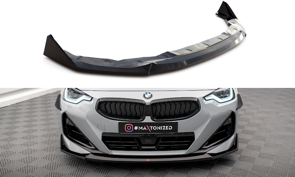 Maxton Design Front Ansatz V.3 für BMW 2 Coupe M-Paket / M240i G42 schwarz Hochglanz