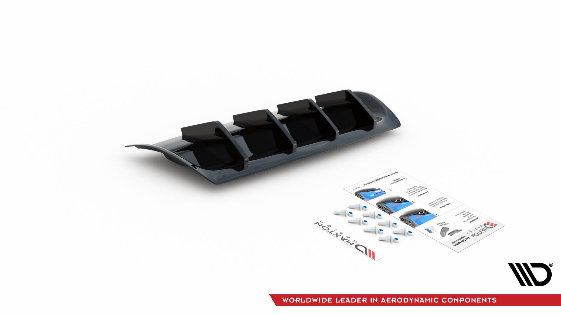 Maxton Design Diffusor Heck Ansatz für Volkswagen Arteon R schwarz Hochglanz
