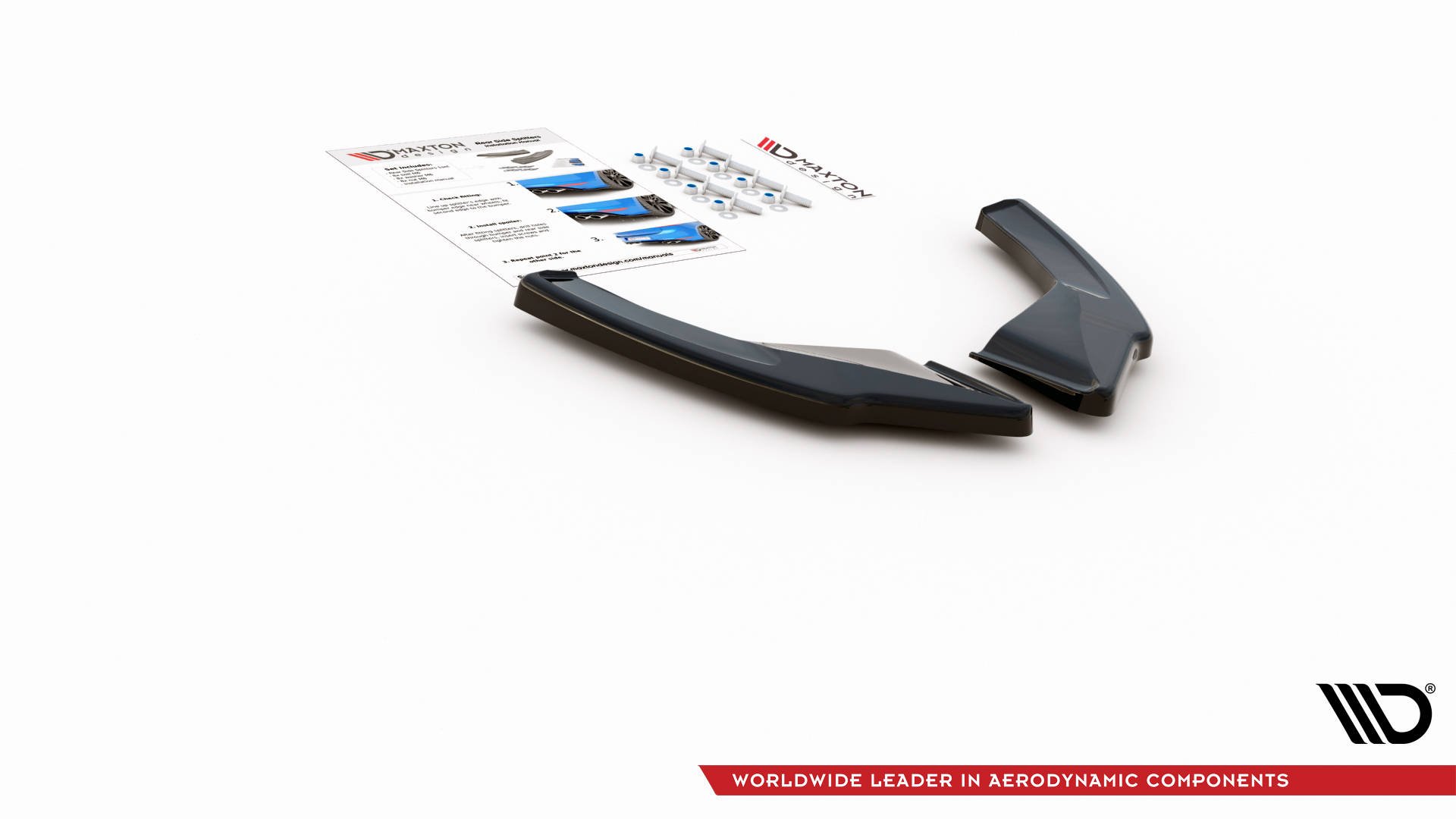 Maxton Design Heck Ansatz Flaps Diffusor für Volkswagen Golf 8 GTI schwarz Hochglanz