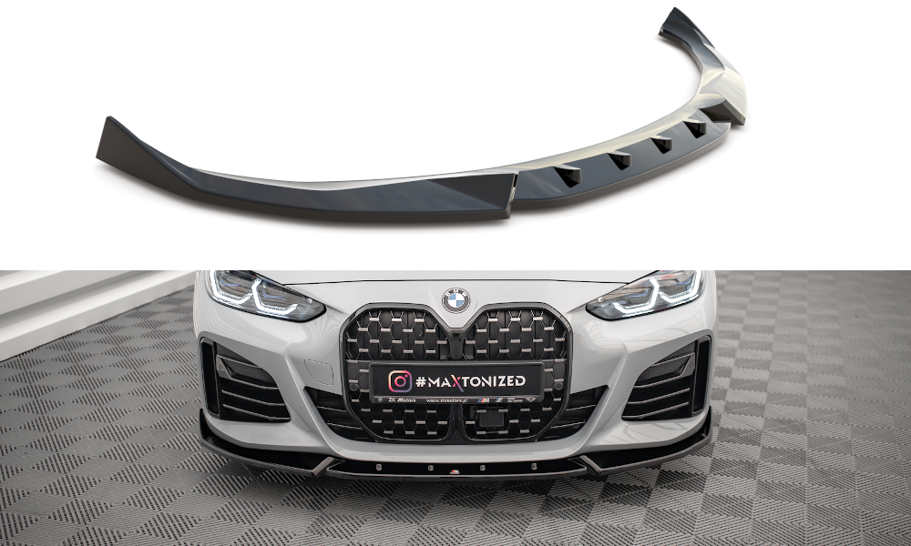 Maxton Design Front Ansatz V.2 für BMW 4er Gran Coupe M-Paket G26 schwarz Hochglanz