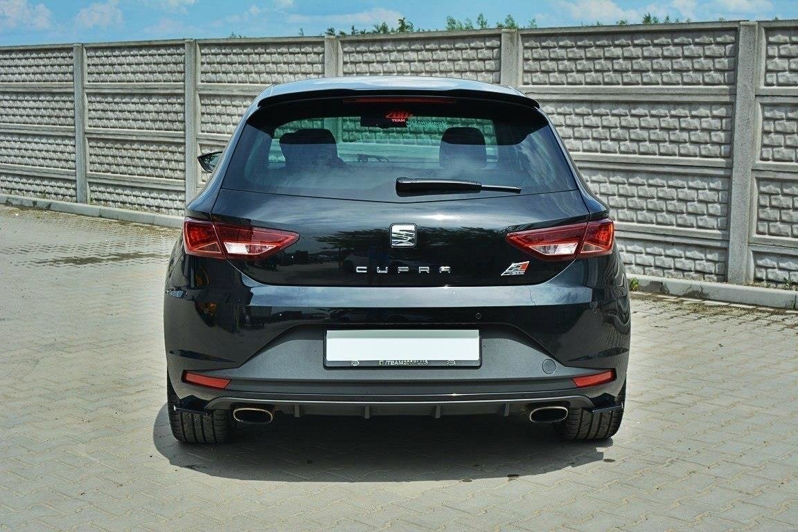 Maxton Design Heck Ansatz Flaps Diffusor für SEAT LEON III CUPRA / FR schwarz Hochglanz