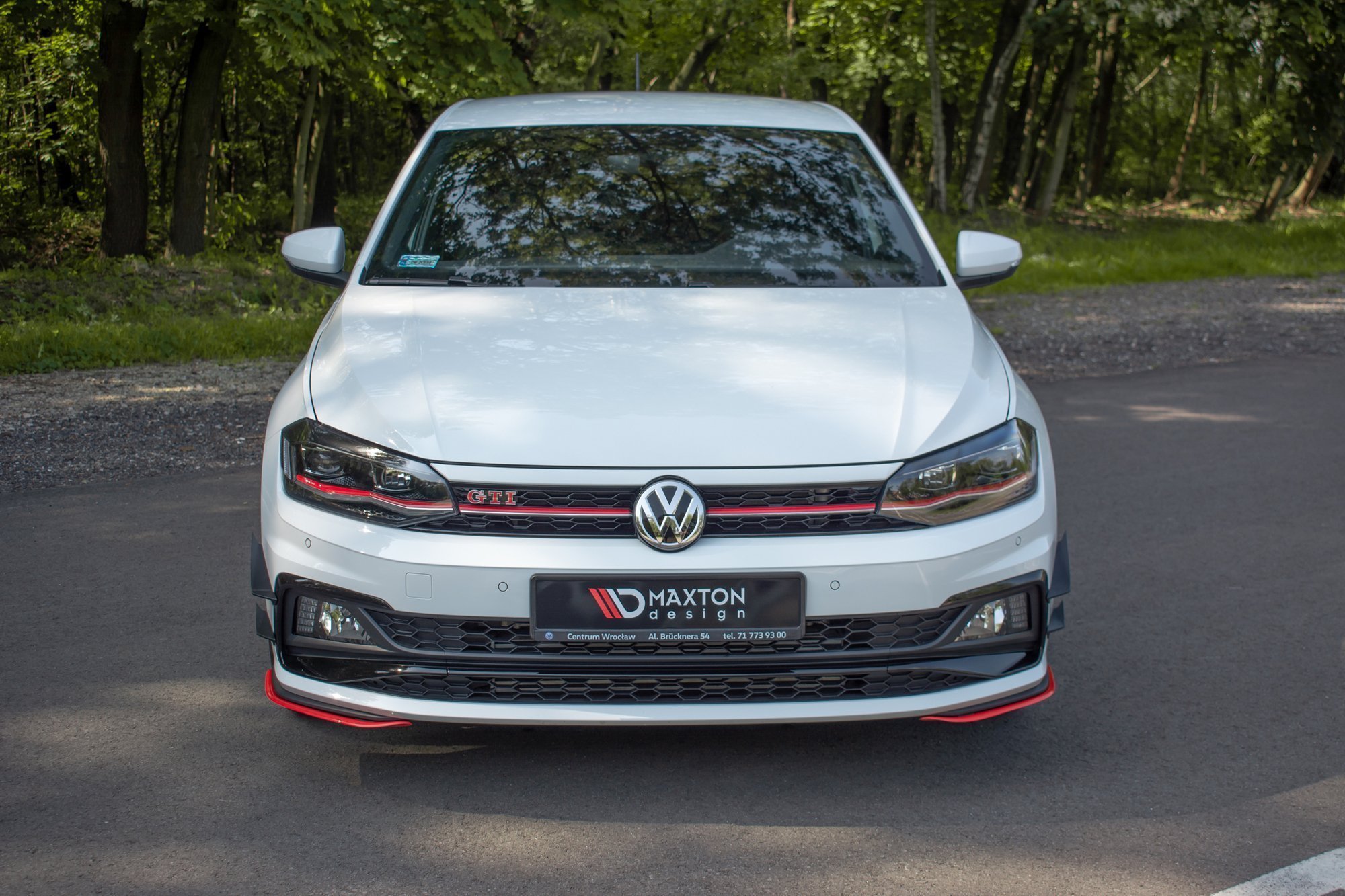 Maxton Design Front Ansatz V.5 für VW POLO MK6 GTI  schwarz Hochglanz