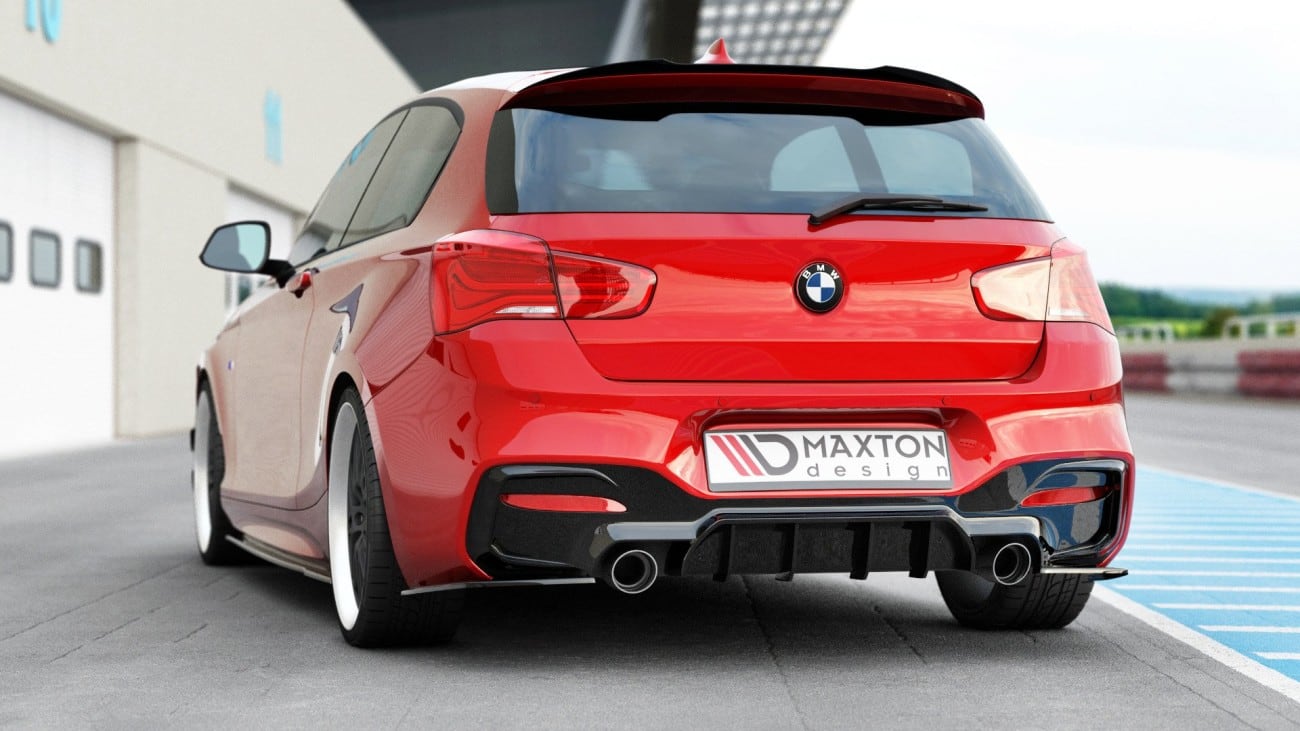 Maxton Design Heck Ansatz Diffusor für BMW 1 F20/ F21 Facelift M-Power schwarz Hochglanz