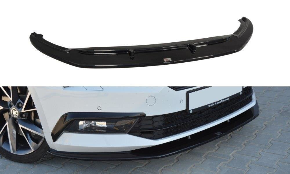 Maxton Design Front Ansatz V.3 für Skoda Superb Mk3 schwarz Hochglanz