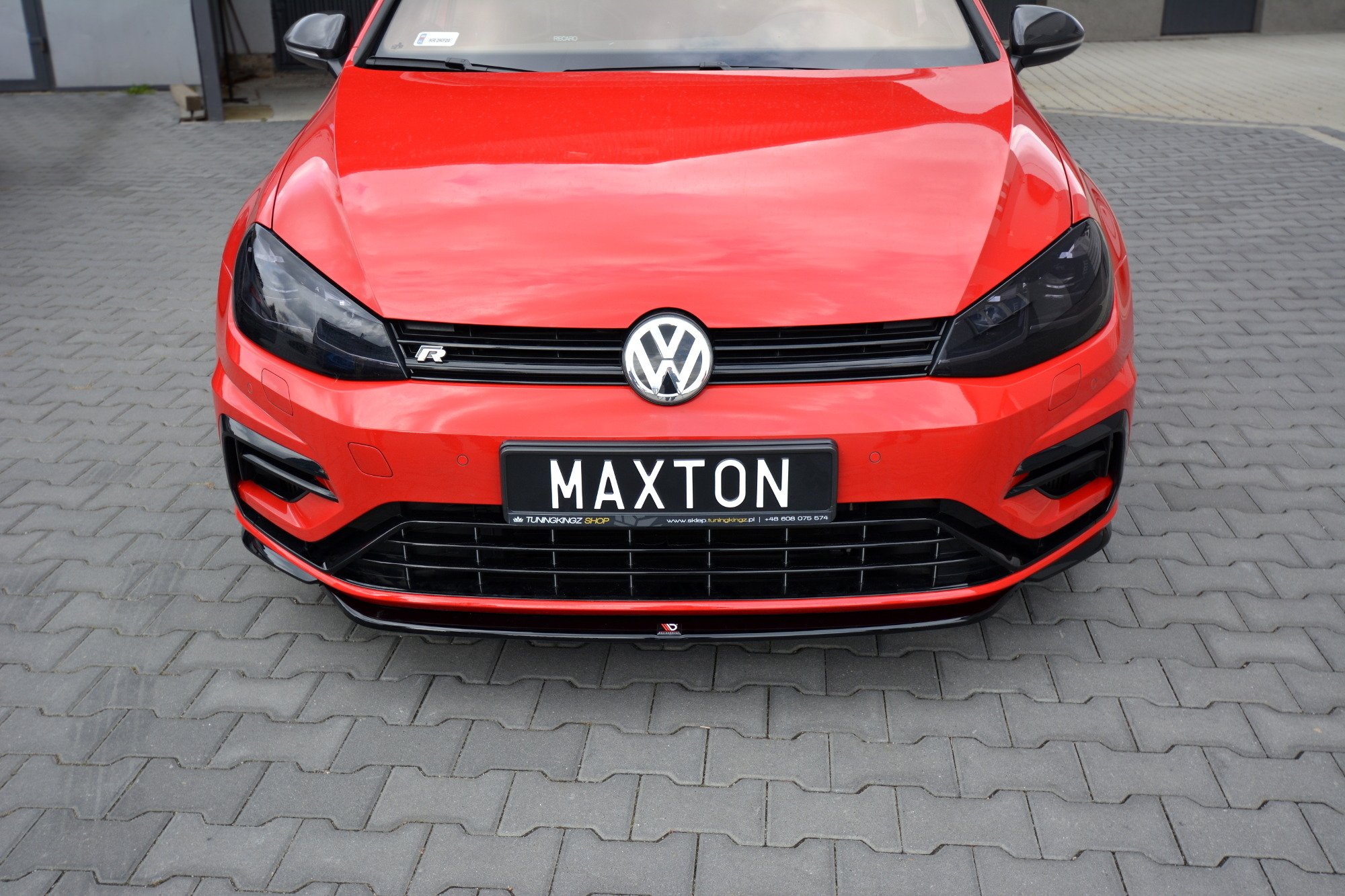 Maxton Design Front Ansatz V.5 für VW Golf 7 R / R-Line Facelift schwarz Hochglanz