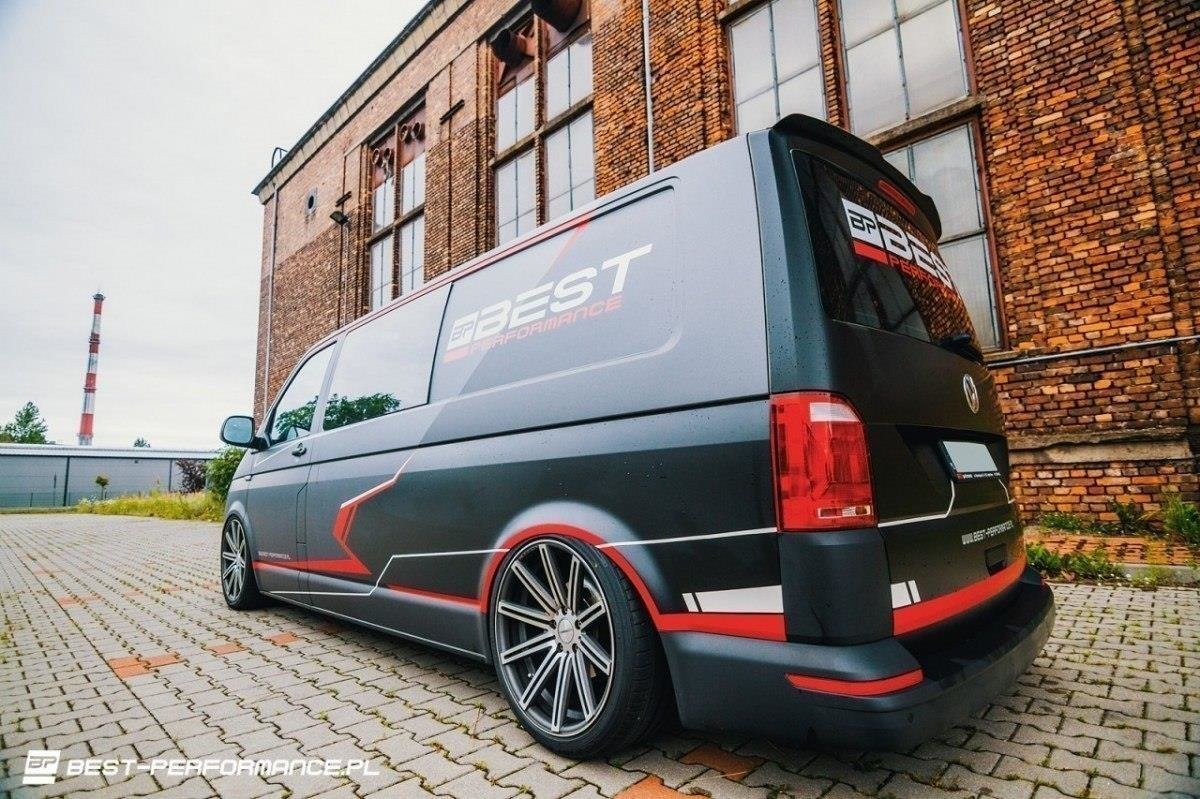 Maxton Design Spoiler CAP für VOLKSWAGEN T6 schwarz Hochglanz