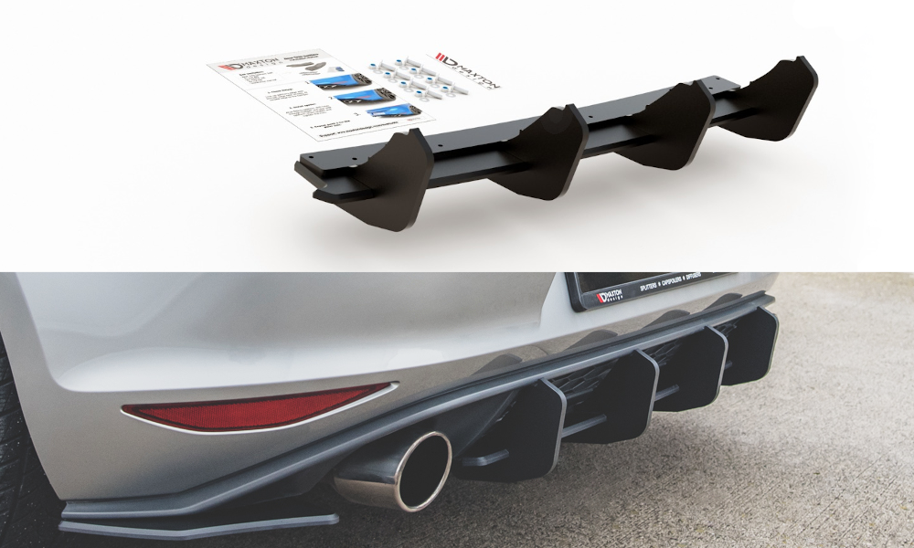 Maxton Design Diffusor Heck Ansatz für Heckschürze V.2 für VW Golf 7 GTI
