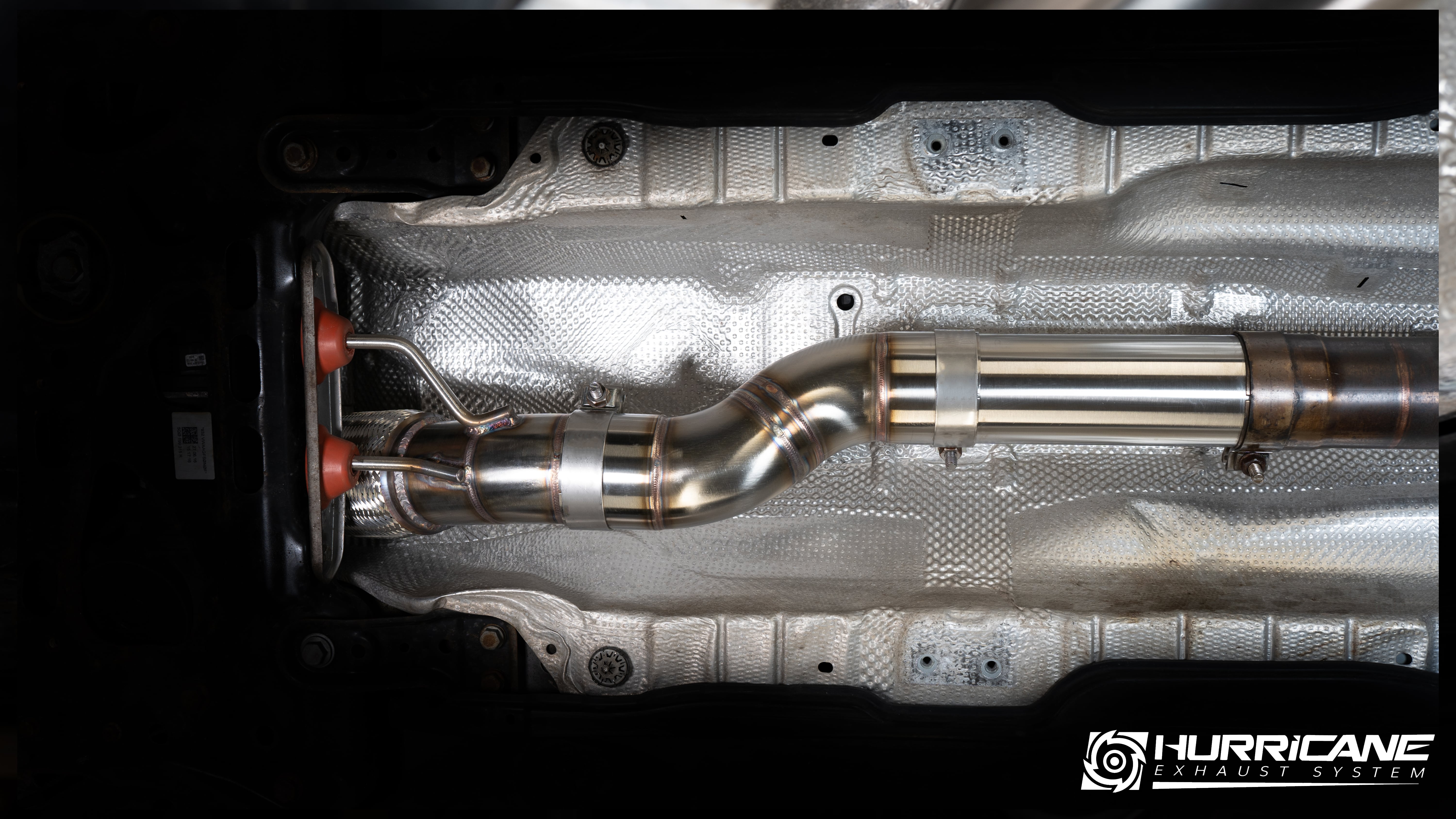 Hurricane Downpipe 3,5“ für Golf 7 GTI, Cupra FWD, Oktavia RS