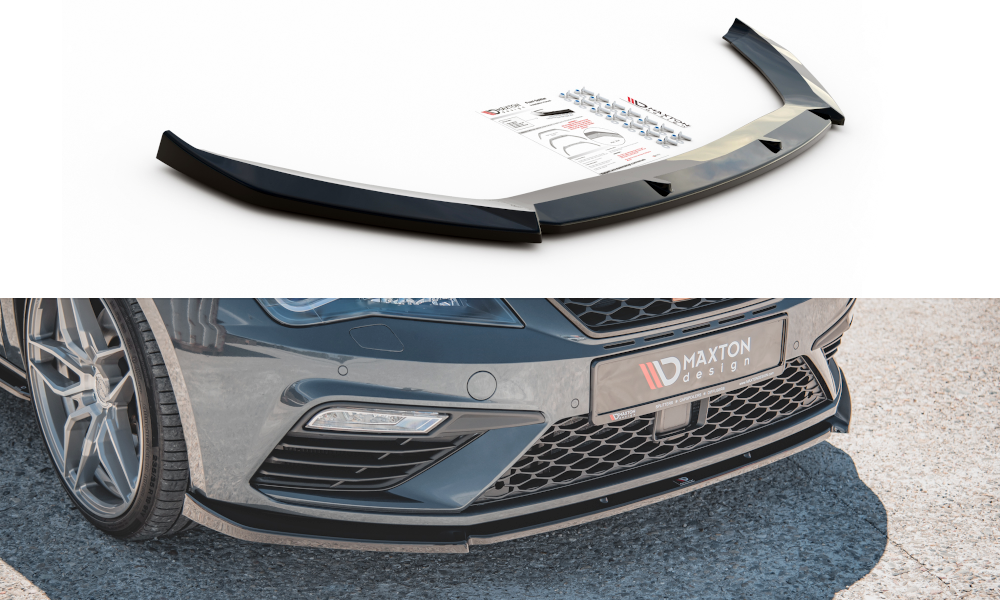 Maxton Design Front Ansatz V.6 für Seat Leon Cupra / FR Mk3 FL schwarz Hochglanz