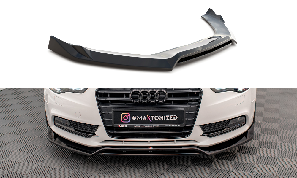 Maxton Design Front Ansatz V.2 für Audi A5 Coupe 8T Facelift schwarz Hochglanz