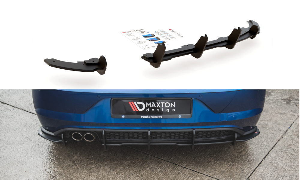 Maxton Design Robuste Racing Diffusor Heck Ansatz für Volkswagen Polo GTI Mk6