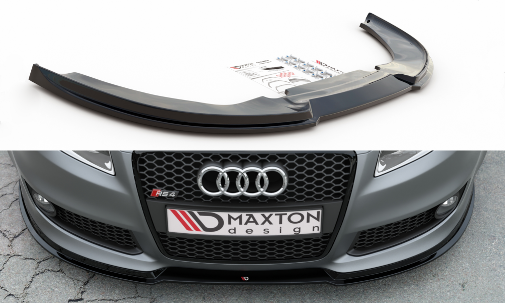 Maxton Design Front Ansatz V.1 für Audi RS4 B7 schwarz Hochglanz