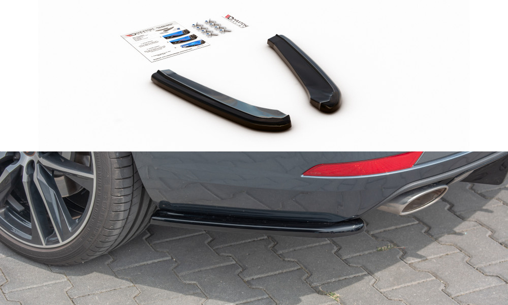 Maxton Design Heck Ansatz Flaps Diffusor für Seat Leon Mk3 Cupra ST Facelift schwarz Hochglanz