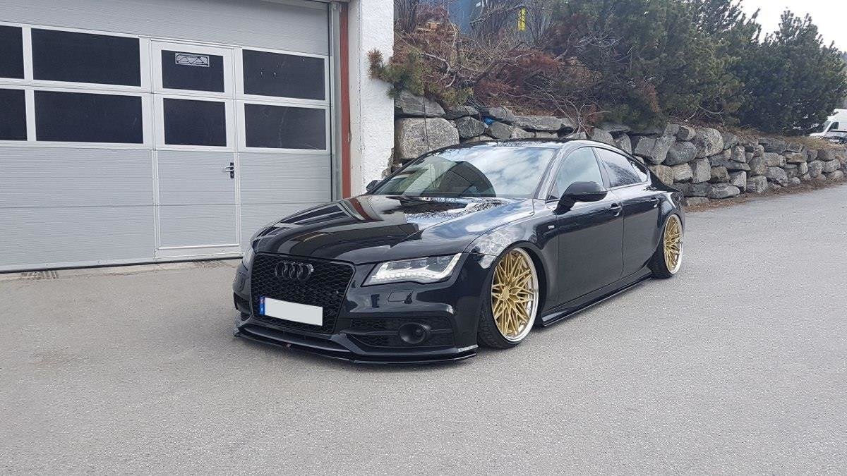 Maxton Design Front Ansatz V.1 für Audi A7 Mk1 S-Line schwarz Hochglanz