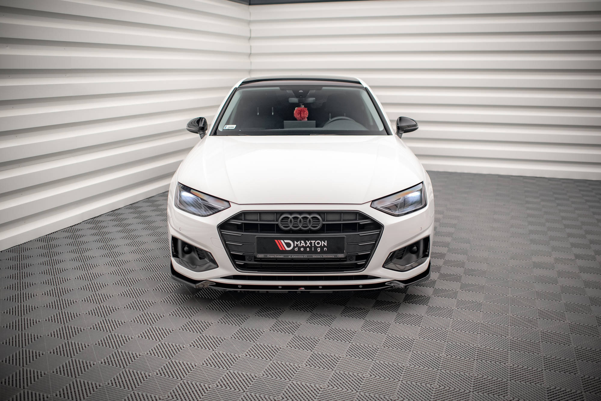 Maxton Design Front Ansatz V.1 für Audi A4 B9 Facelift schwarz Hochglanz