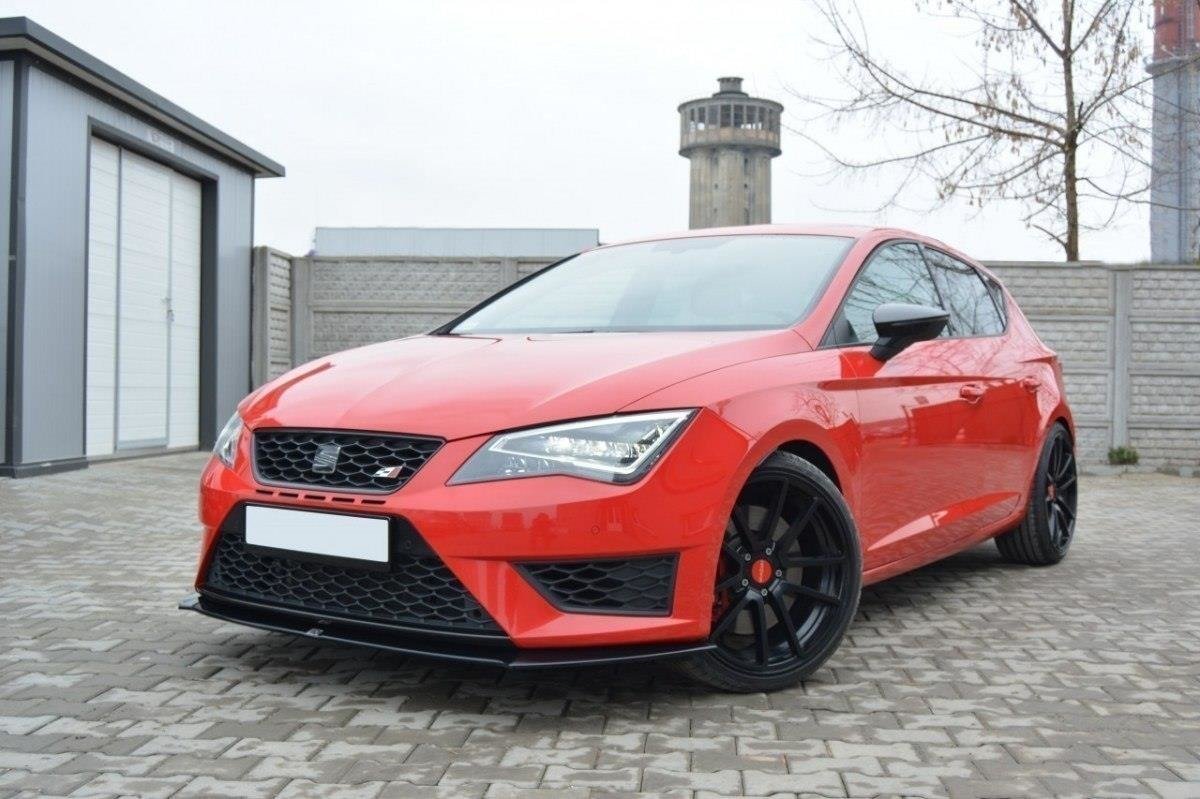 Maxton Design Front Ansatz für SEAT LEON III CUPRA / FR schwarz Hochglanz