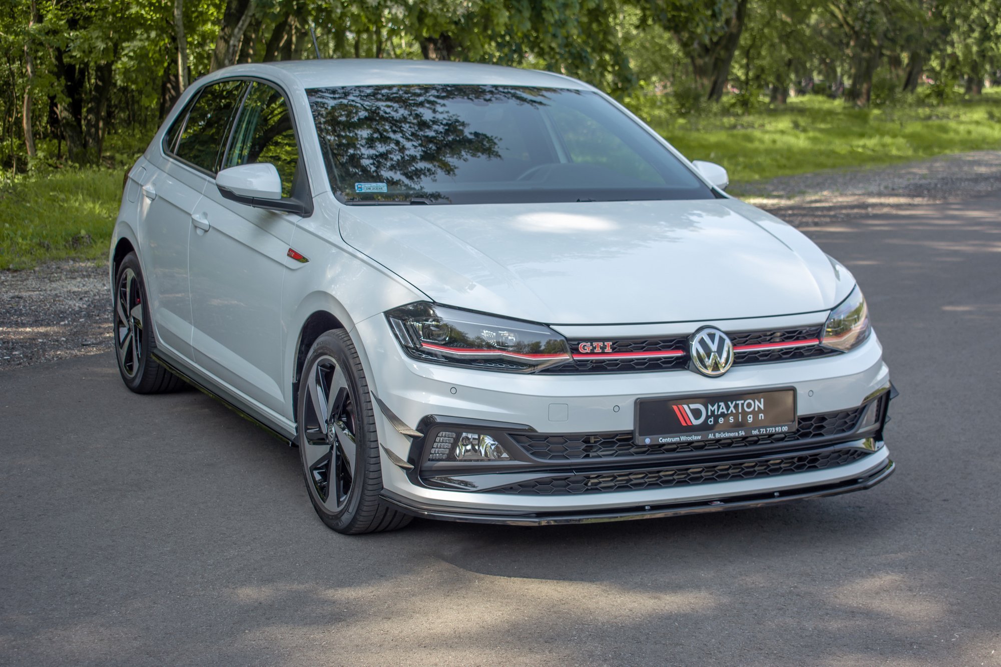 Maxton Design Front Ansatz V.1 für VW POLO MK6 GTI schwarz Hochglanz