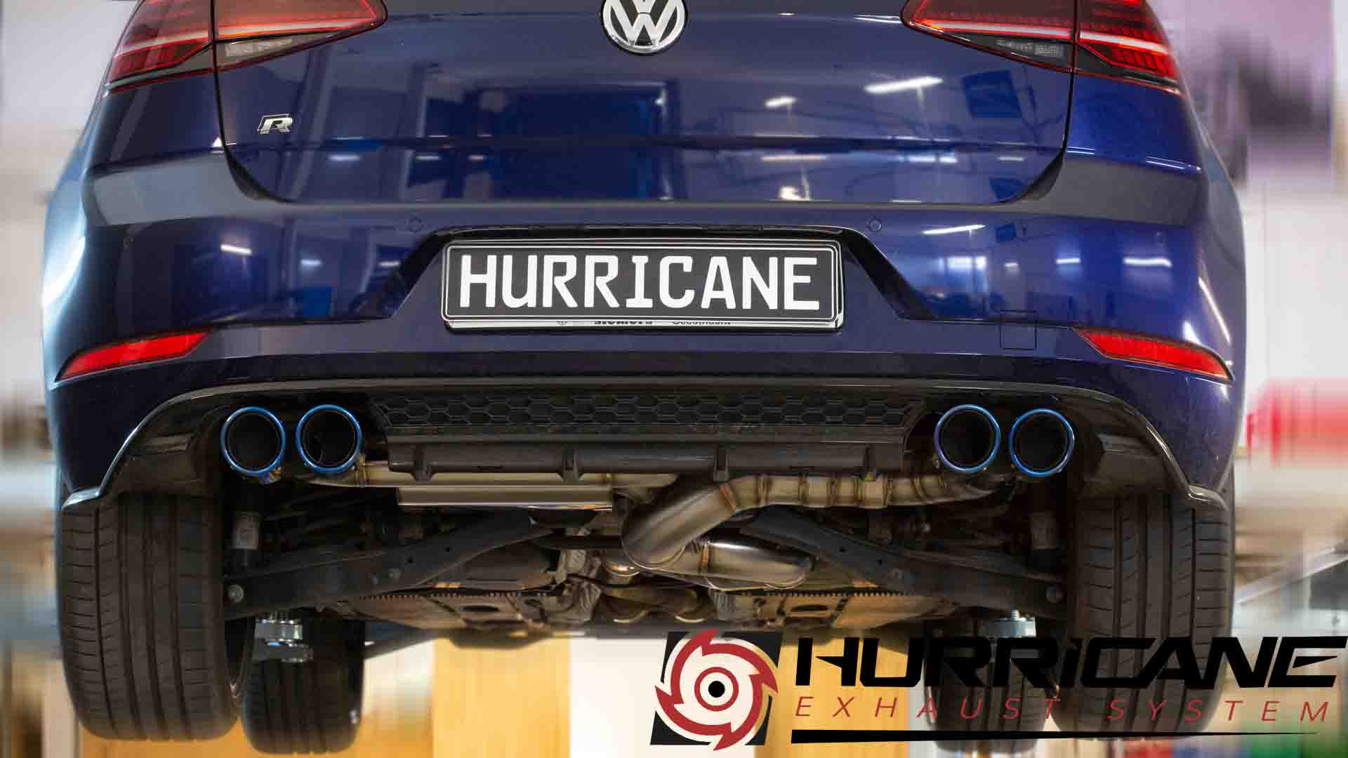 Hurricane 3,5" Auspuffanlage für VW Golf 7.5 R OPF V2 Hurricane 3,5" Auspuffanlage für VW Golf 7.5 R OPF V2