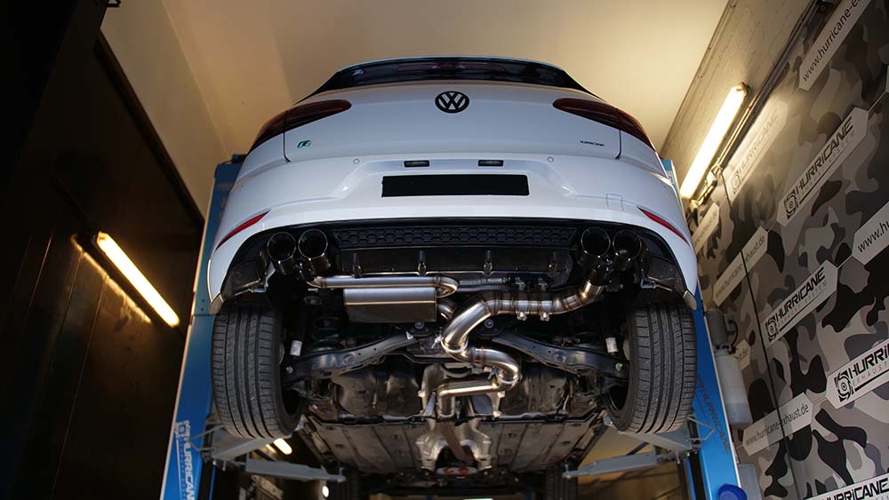 Hurricane 3,5" Auspuffanlage für VW Golf 7.5 R 310PS V2 Hurricane 3,5" Auspuffanlage für VW Golf 7.5 R 310PS V2